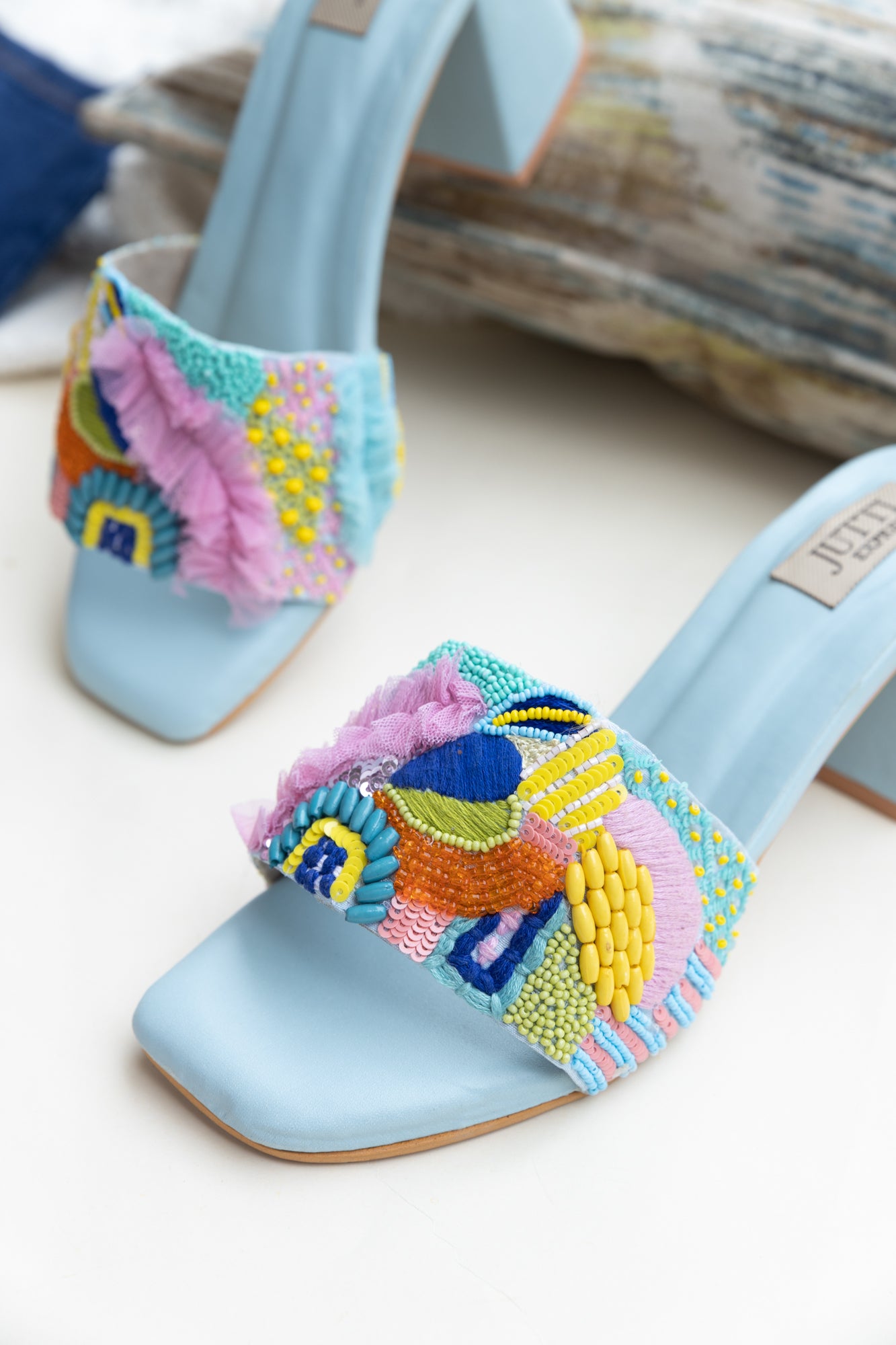 Blue Frill Heels