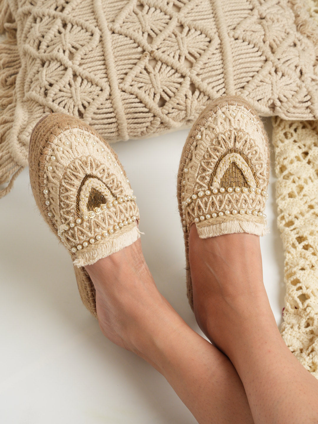 Bohofinch Off White Platform Espadrilles