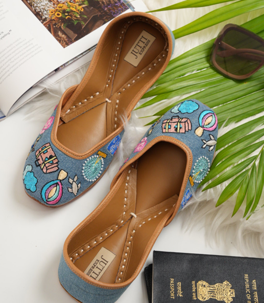 Denim Travel Theme Juttis