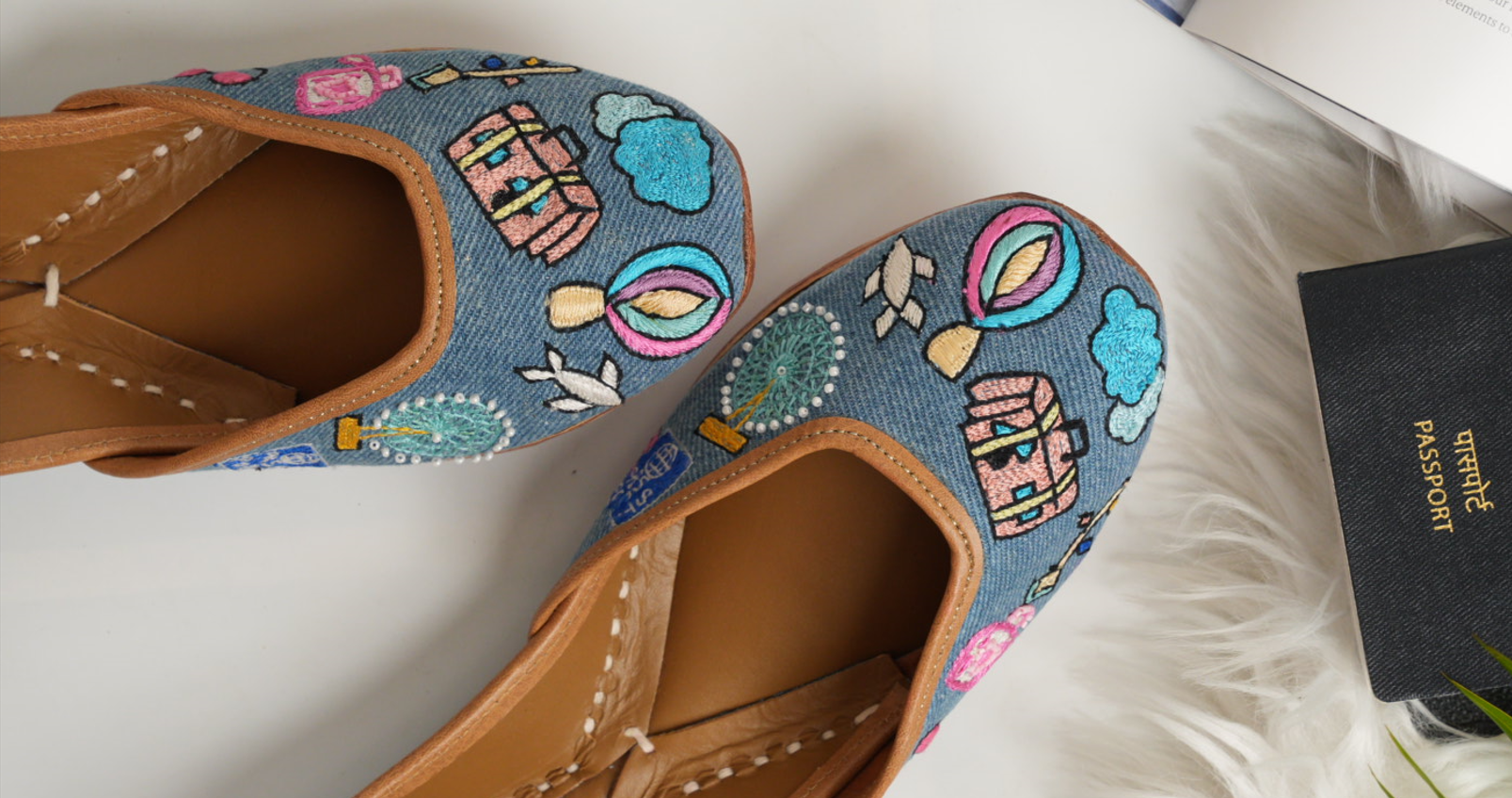 Denim Travel Theme Juttis
