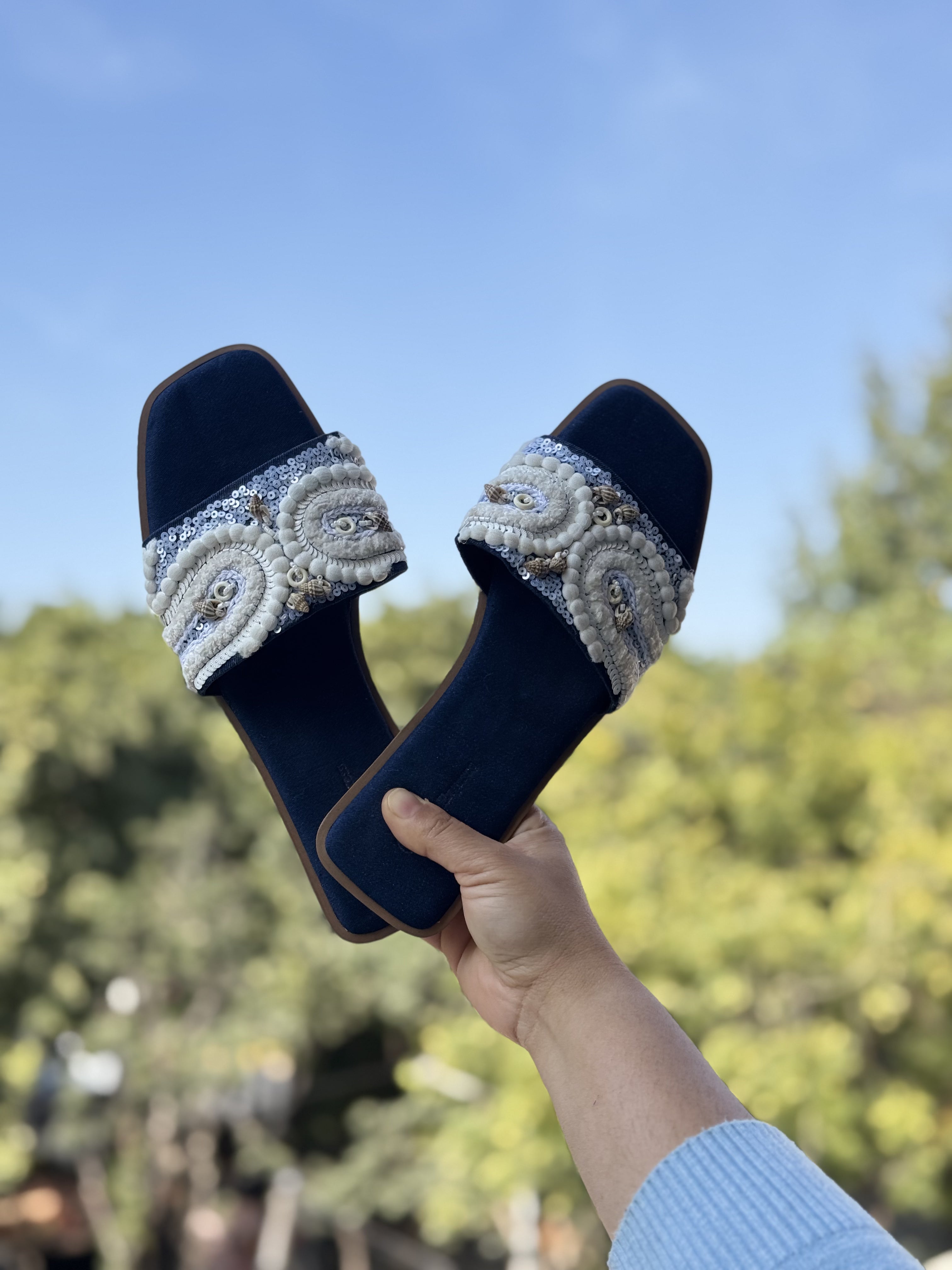 Blue Denim Flats