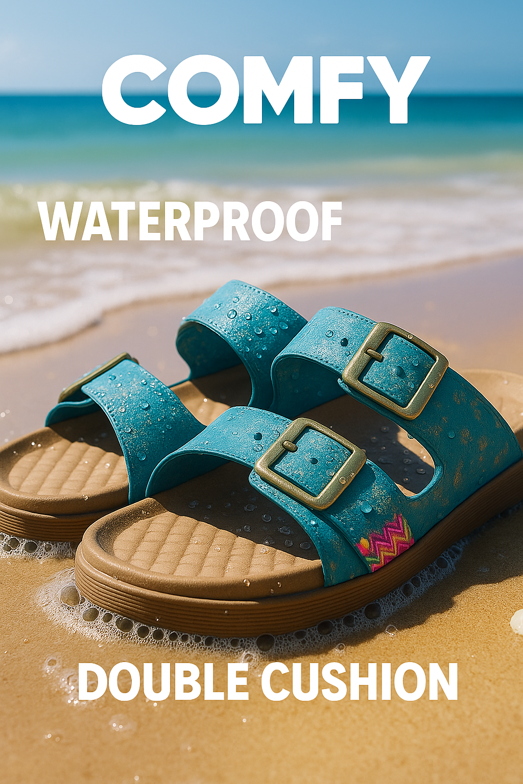 Comfy Step Waterproof Double Cushion Sliders