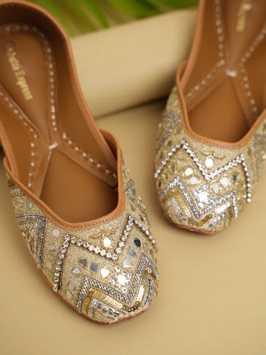 Whispering Gold Mirror Juttis