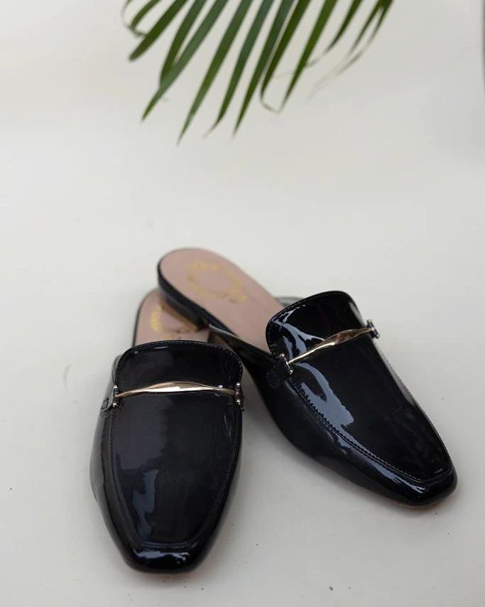 Black Patent Mules