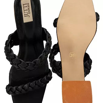 Black Double Strap Heels