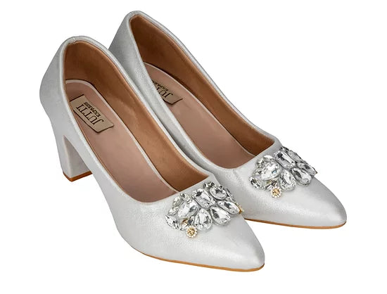 Silver Toe Pointed Women Shoes