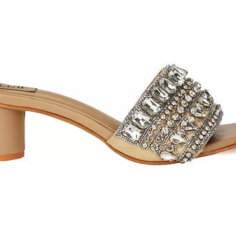 Beige Crystal Heels